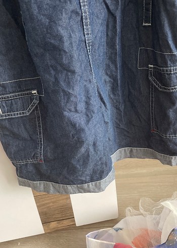 Düğmeli Kolsuz Kadın Denim Tulum - Görsel 12