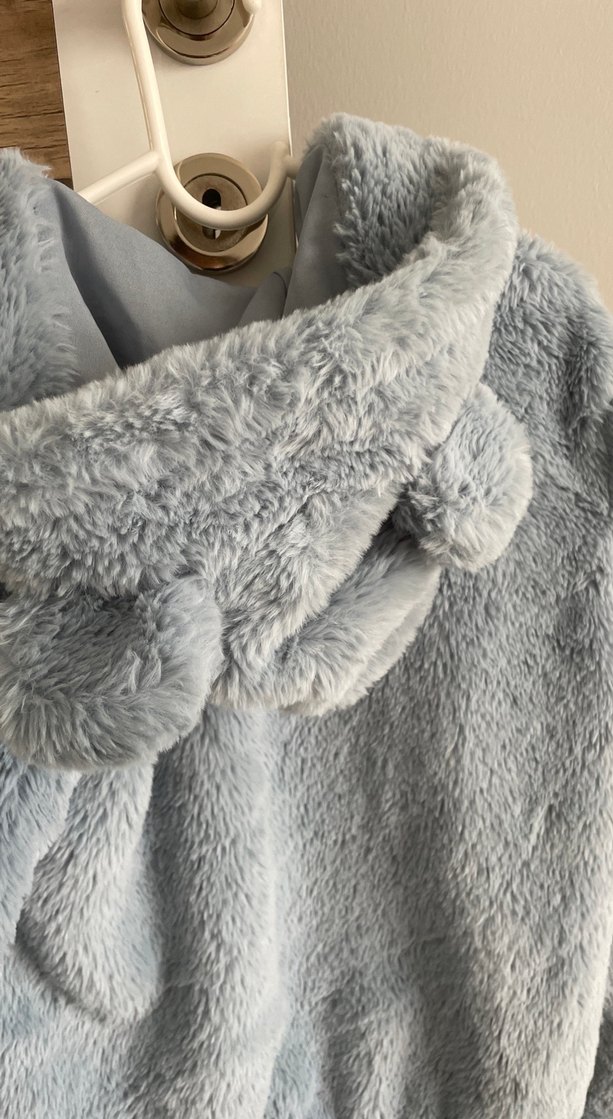 Gri Kapüşonlu Kadın Kışlık Midi Mont - Görsel 2