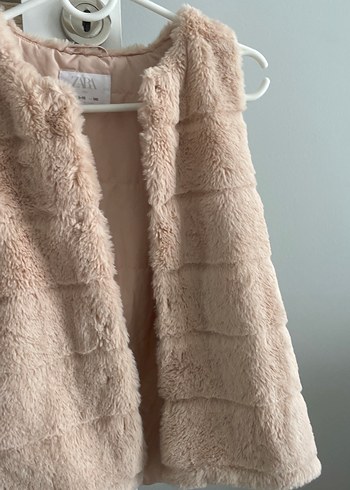 Bej Kürklü Kız Çocuk Yelek - Görsel 6