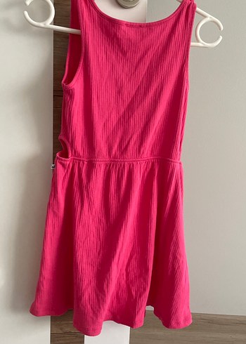 Kolsuz Pile Detaylı Pembe Kız Çocuk Elbise - Görsel 7