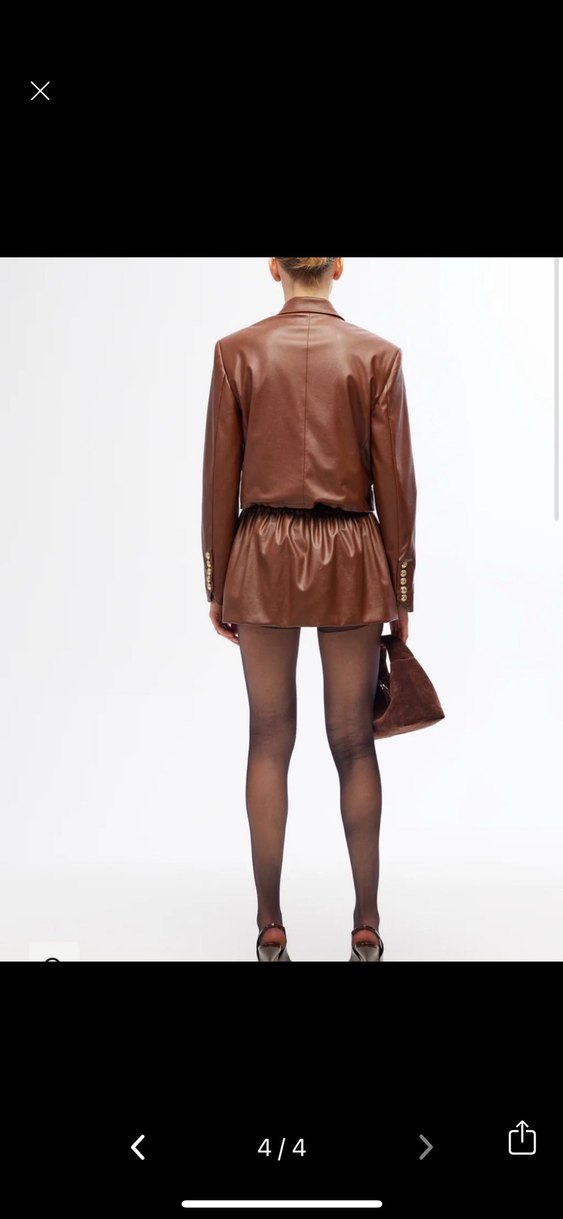 Orjinal Sagaza Madrid Tasarım Deri Etek - Görsel 4