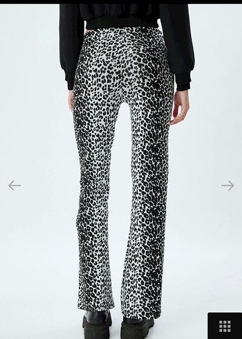 Koton leopar Desenli tayt İspanyol Paça Pantolon - Görsel 4