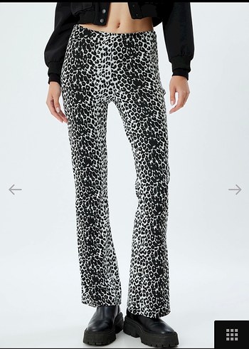 Koton leopar Desenli tayt İspanyol Paça Pantolon - Görsel 5