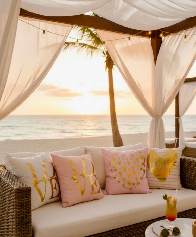 2li Altın Renkli Baskılı Dekoratif Yastık Kılıfı - Görsel 2