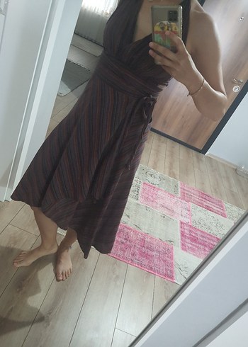 Diğer Bohem Tarz Midi Halter Elbise