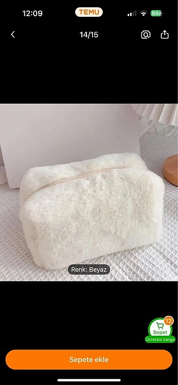 Peluş Makyaj veya kalemlik çantası