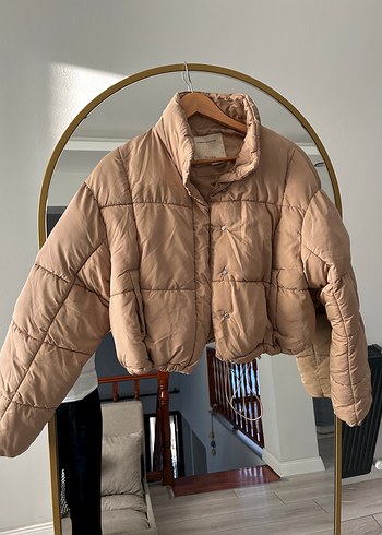 Bershka Bej Düğmeli Kadın Mont