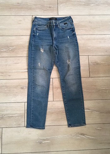 Mavi Parlak Kadın Denim Pantolon