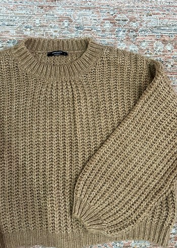 Kadın Bohem Kahverengi Triko Kazak - Görsel 2