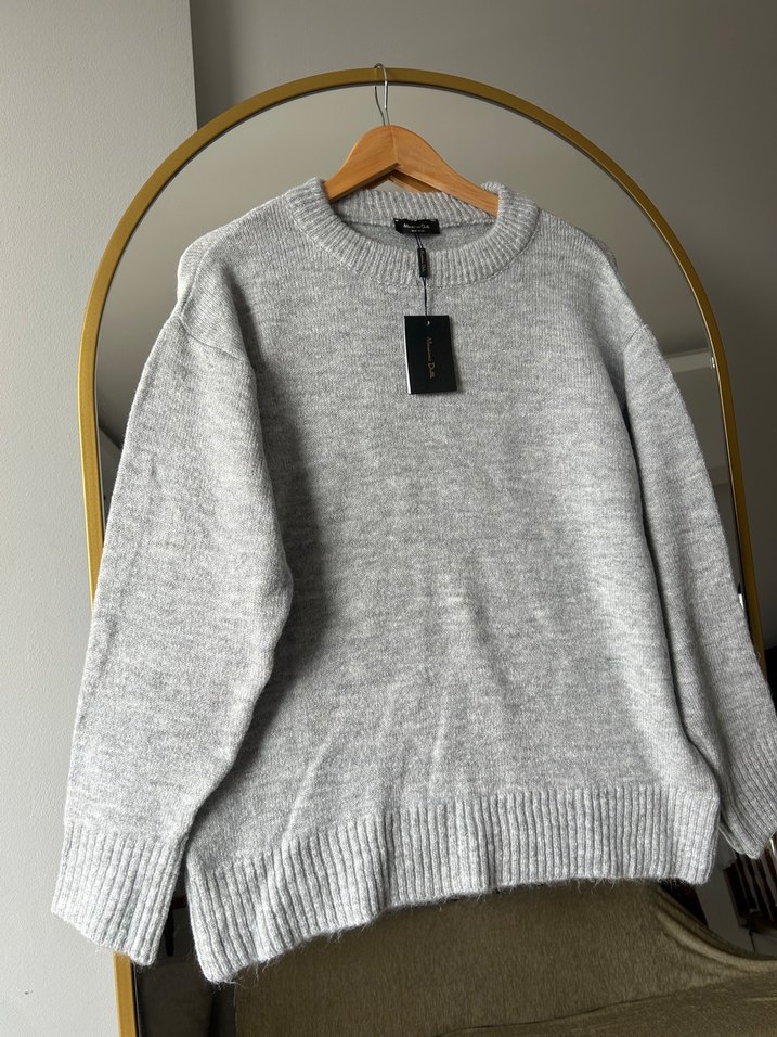 Gri Kadın Oversize Triko Kazak - Görsel 3