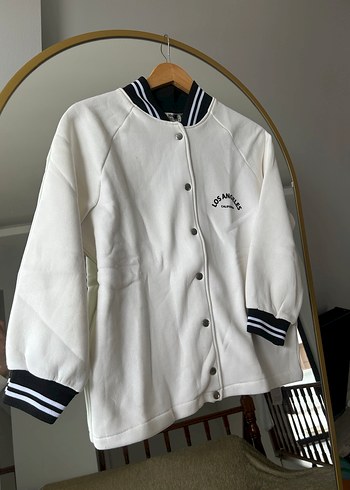 Los Angeles Baskılı Beyaz Düğmeli Kadın Ceket - Görsel 2