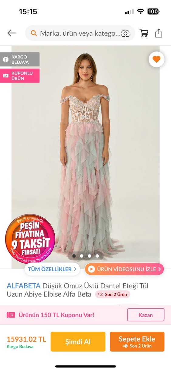 Alfabeta Uzun Abiye Elbise - Görsel 2