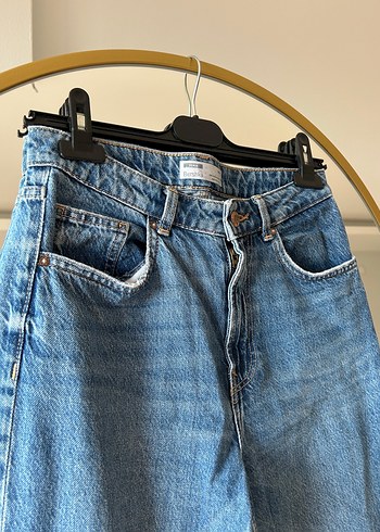 m Beden Kadın Mavi Mom Fit Kot Pantolon