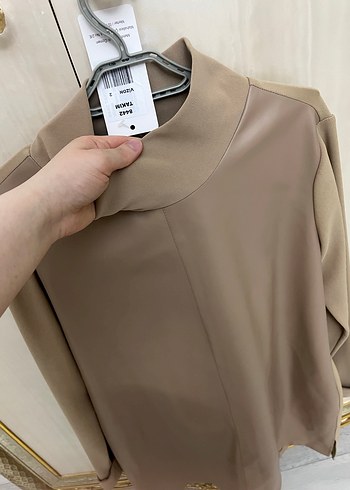 l Beden Bej Boğazlı, Kemerli Kadın Bluz