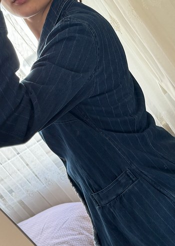 Twist Twist Lacivert Kadın Denim Ceket Düğmeli