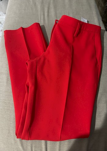 Kadın kırmızı Kumaş Pantolon