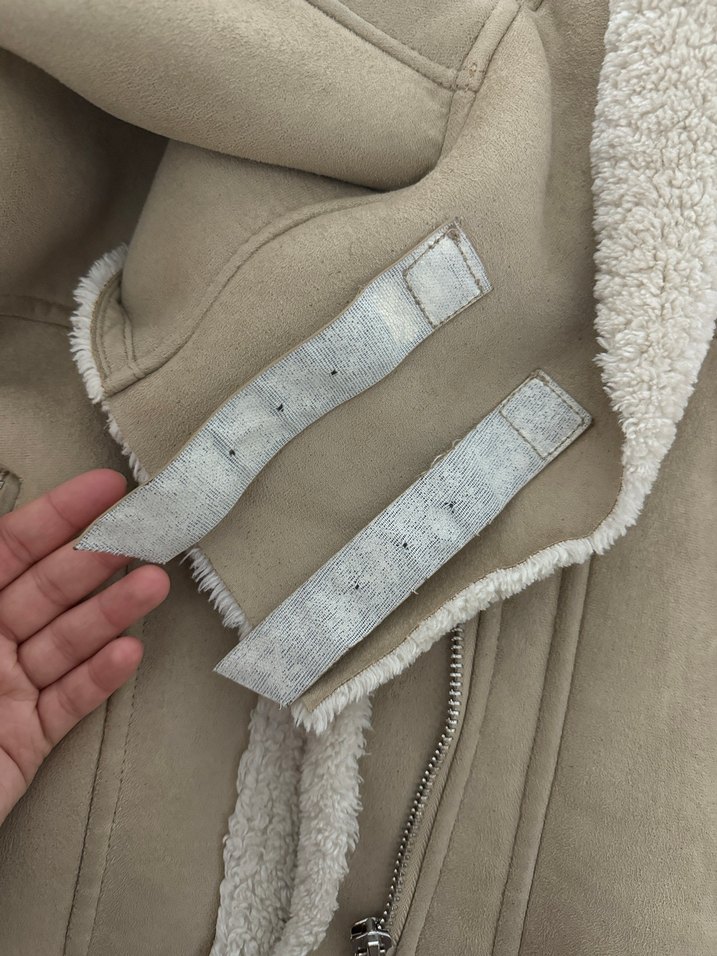 Bej Süet Kürklü Kadın Ceket - Görsel 5