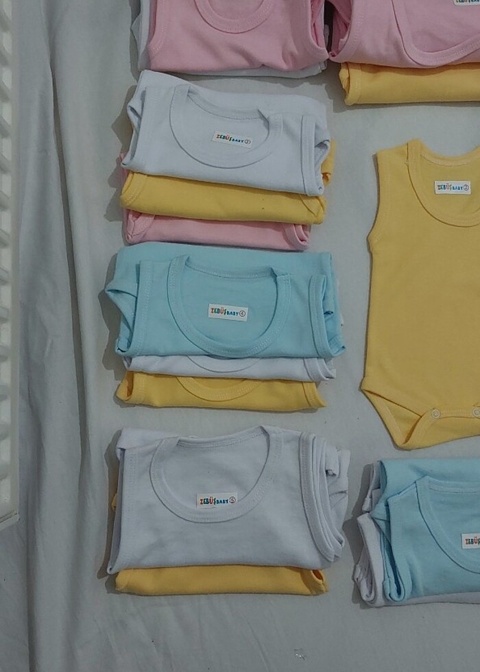 Yenidoğan aylık yaş 1 2 3 4 5 uzun kollu renkli zıbın - Görsel 2