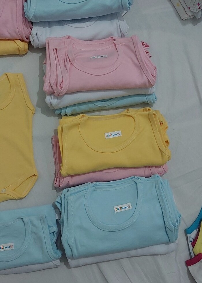 Yenidoğan aylık yaş 1 2 3 4 5 uzun kollu renkli zıbın - Görsel 3