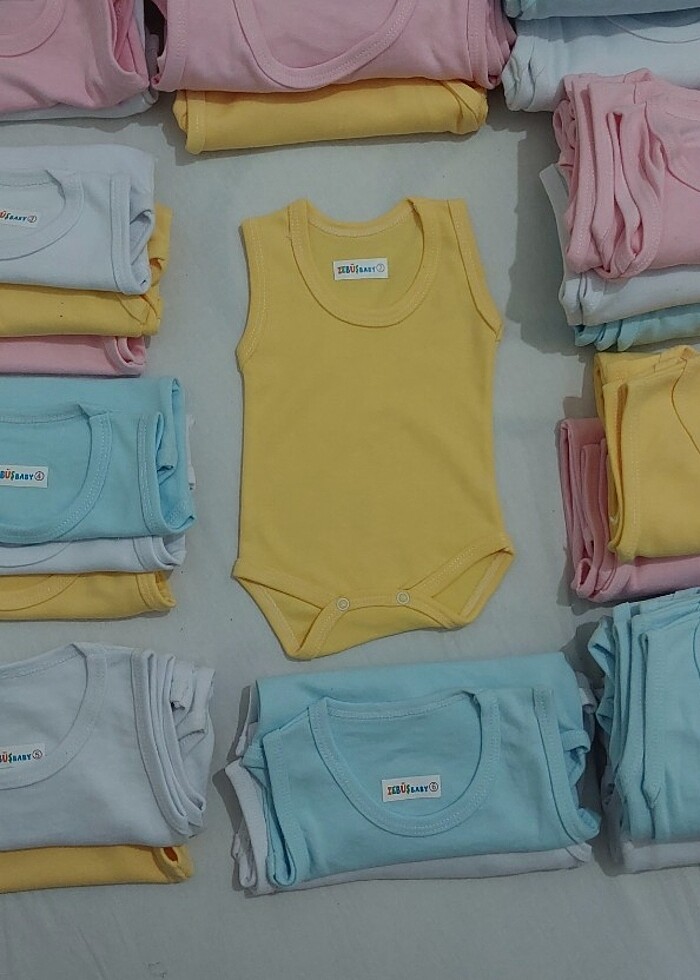 Yenidoğan aylık yaş 1 2 3 4 5 uzun kollu renkli zıbın - Görsel 4