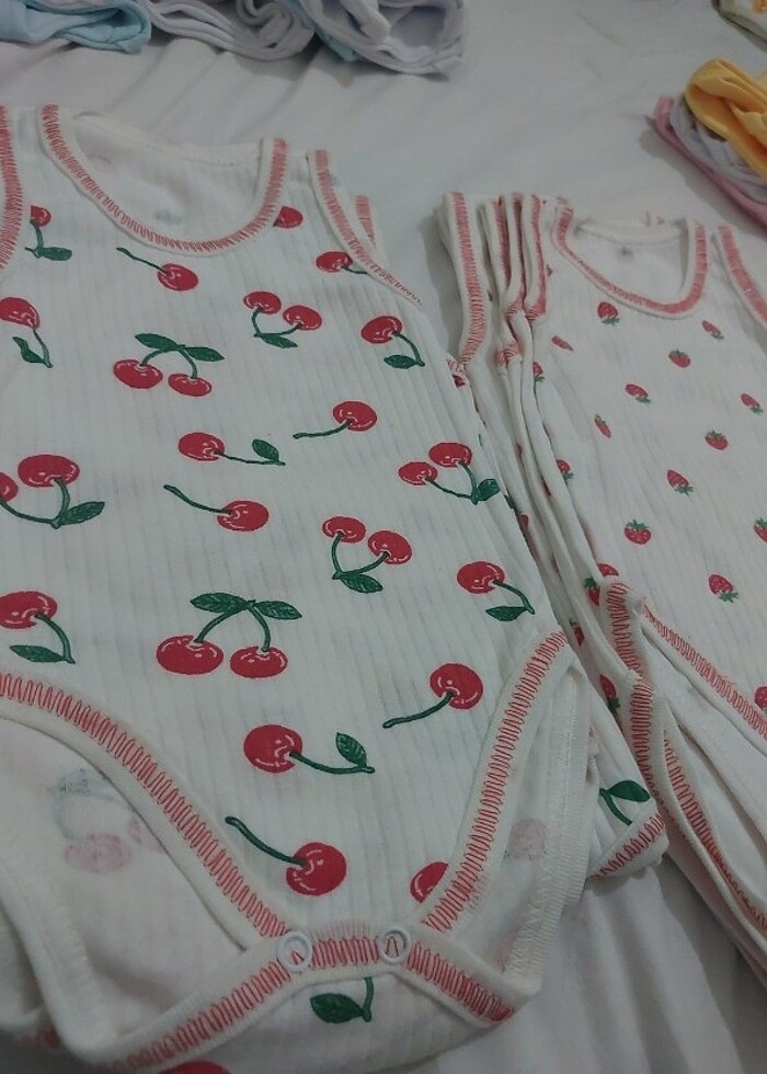 çilek-kiraz 0 1yaş kırmızı zıbın sıfırkol - Görsel 2