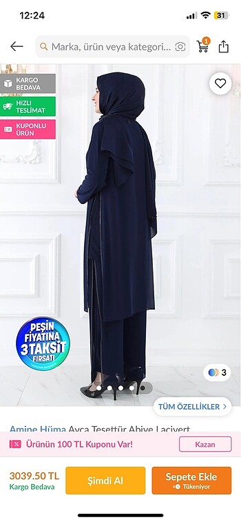 Tesettür abiye takım