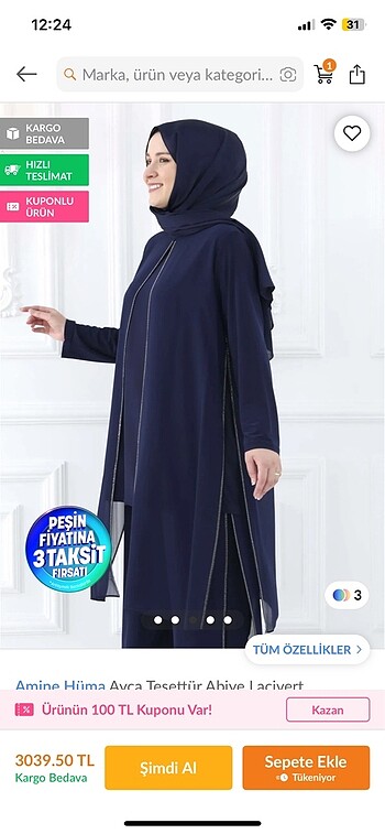 46 Beden Tesettür abiye takım
