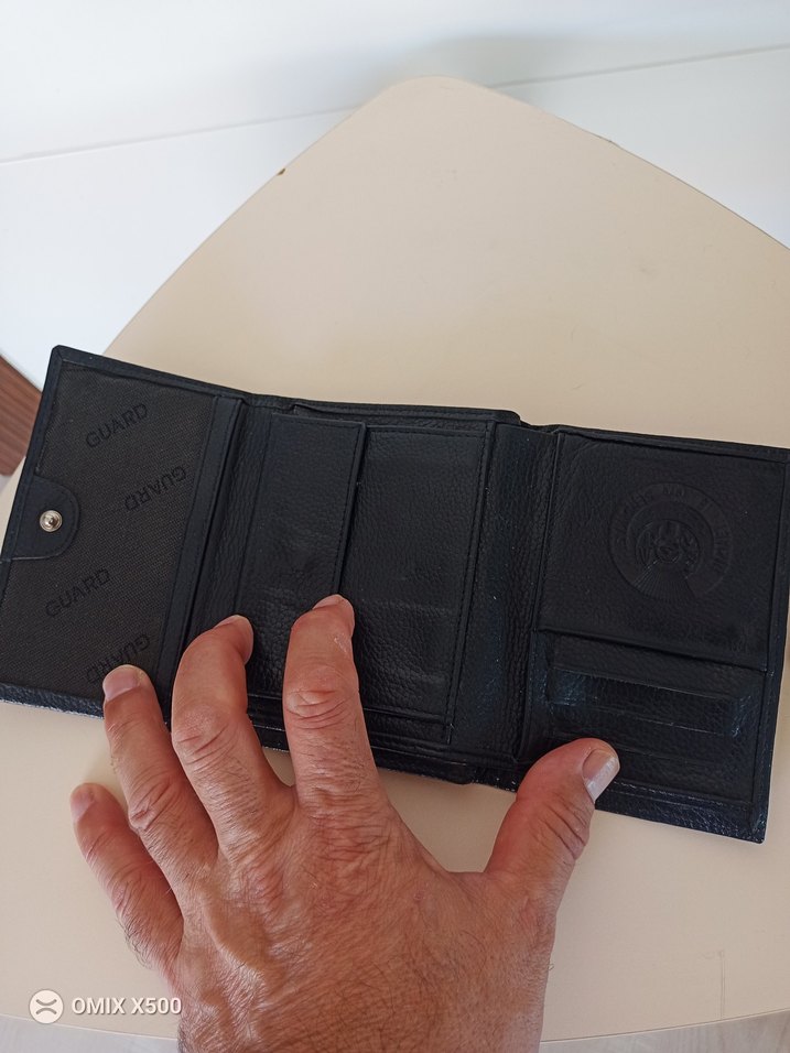 Siyah Deri unisex Cüzdanı Tokalı - Görsel 3