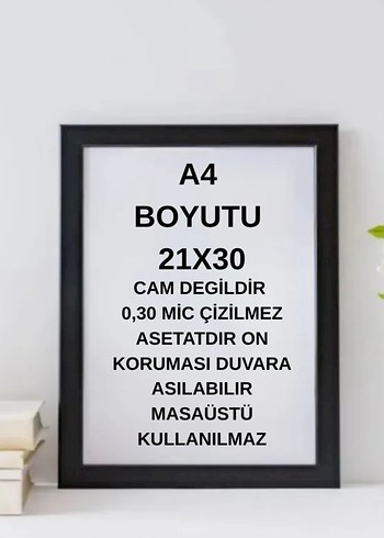 2 Adet Siyah A4 PVC Koruma Çerçevesi - Görsel 2