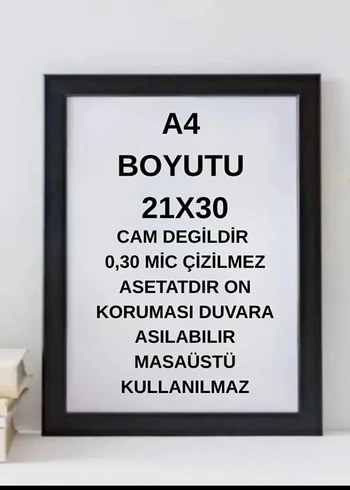 2 Adet A4 21x30 cm Çerçeve Poster Çerçevesi - Görsel 2