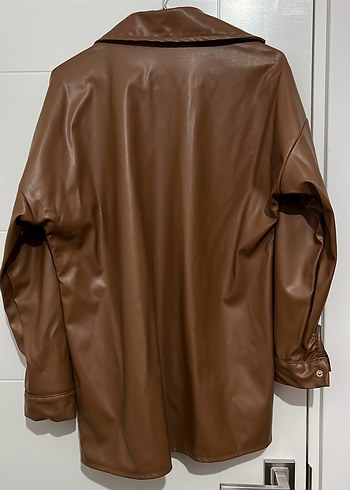 Kahverengi Deri Ceket - Görsel 3