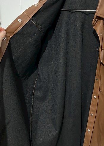 Kahverengi Deri Ceket - Görsel 4