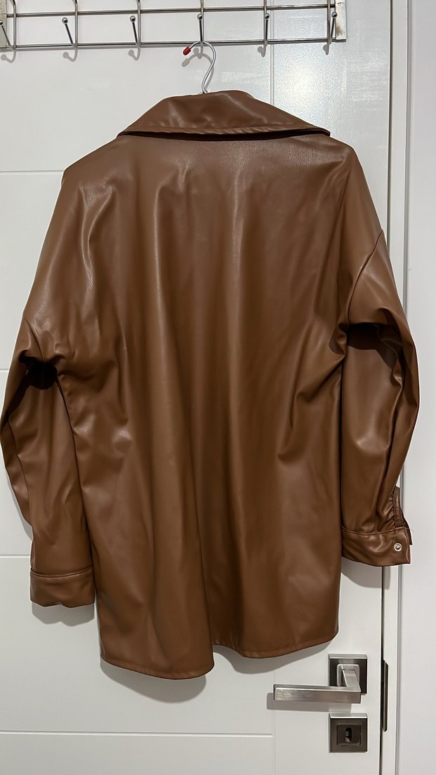 Kahverengi Deri Ceket - Görsel 3