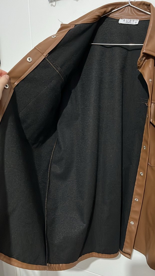 Kahverengi Deri Ceket - Görsel 4