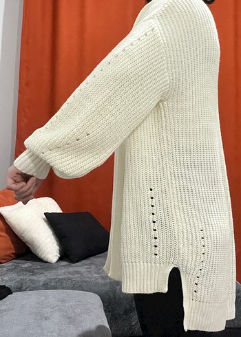 Beyaz Örgü Kadın Hırka - Görsel 3