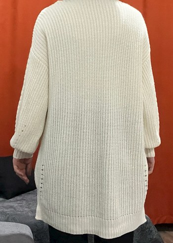 Beyaz Örgü Kadın Hırka - Görsel 2