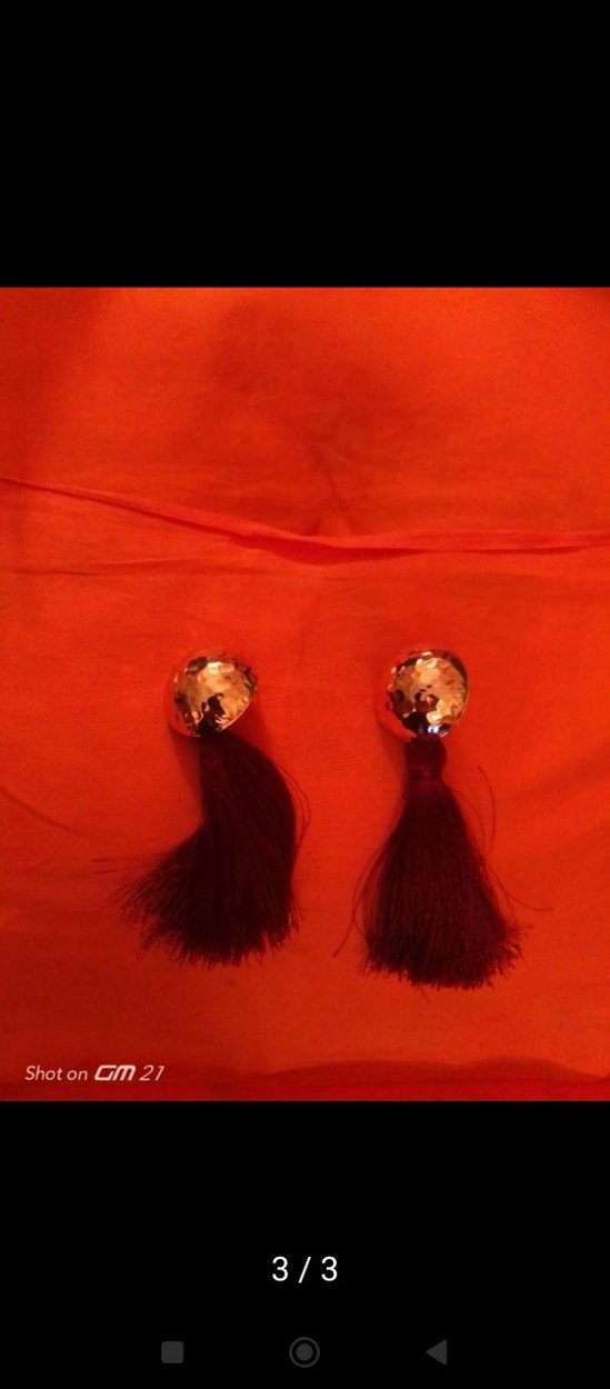 Kırmızı Püsküllü Bohem Küpe - Görsel 3