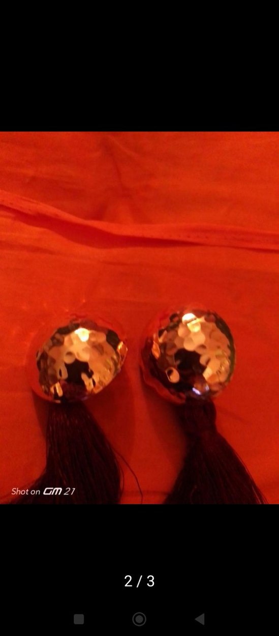 Kırmızı Püsküllü Bohem Küpe - Görsel 2