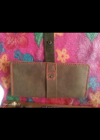 Yeşilimsi Hakiki Nubuk Deri Kadın Cüzdanı - Görsel 2