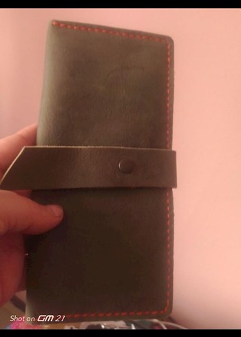 Yeşilimsi Hakiki Nubuk Deri Kadın Cüzdanı - Görsel 5