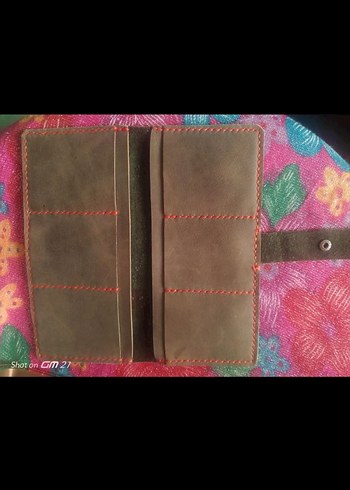 Yeşilimsi Hakiki Nubuk Deri Kadın Cüzdanı - Görsel 3