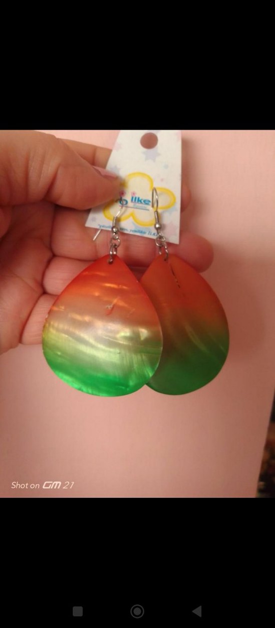 Renkli Bohem Tarzı Sedef Küpe - Görsel 3