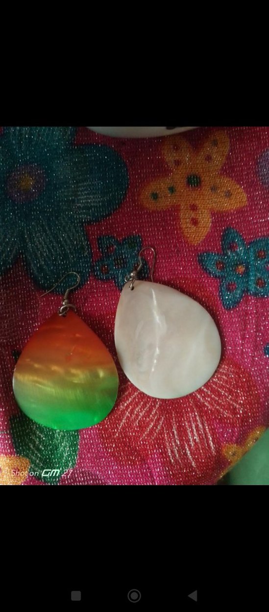 Renkli Bohem Tarzı Sedef Küpe - Görsel 2