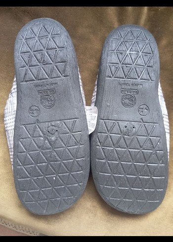 Gri Ekose Desenli Erkek Ev Terliği - Görsel 2