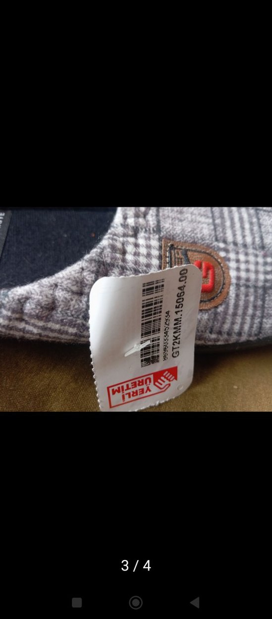 Gri Ekose Desenli Erkek Ev Terliği - Görsel 3