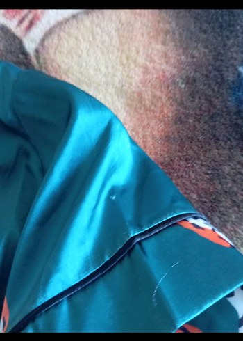 Turkuaz Kısa Kollu Mini Desenli Pijama - Görsel 2