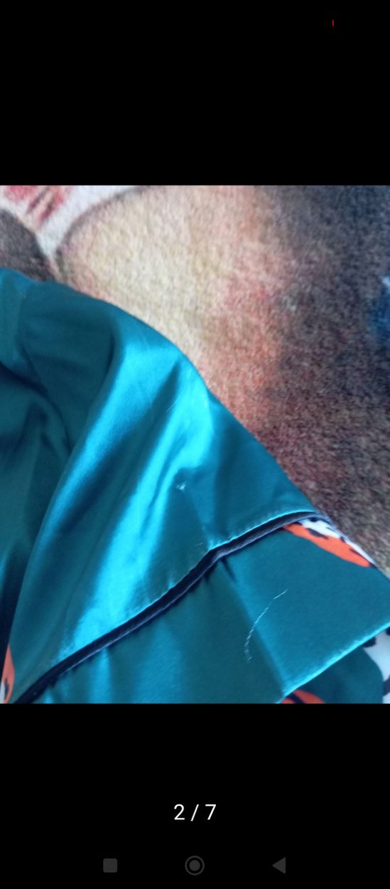 Turkuaz Kısa Kollu Mini Desenli Pijama - Görsel 2