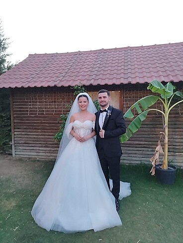 36 Beden beyaz Renk Helen Model Gelinlik