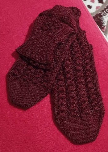 Bordo Nakışlı Triko Hamile Kazak - Görsel 3