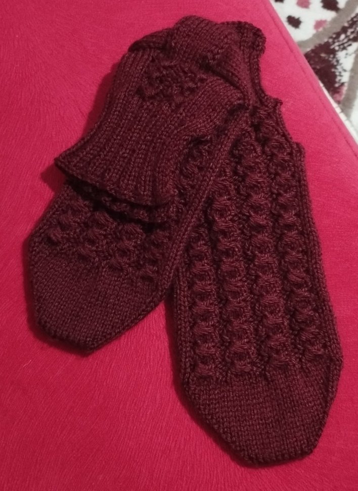 Bordo Nakışlı Triko Hamile Kazak - Görsel 3